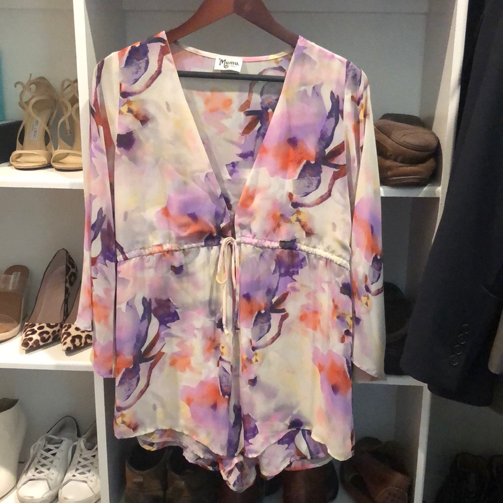 Show Me Your Mumu watercolor floral romper